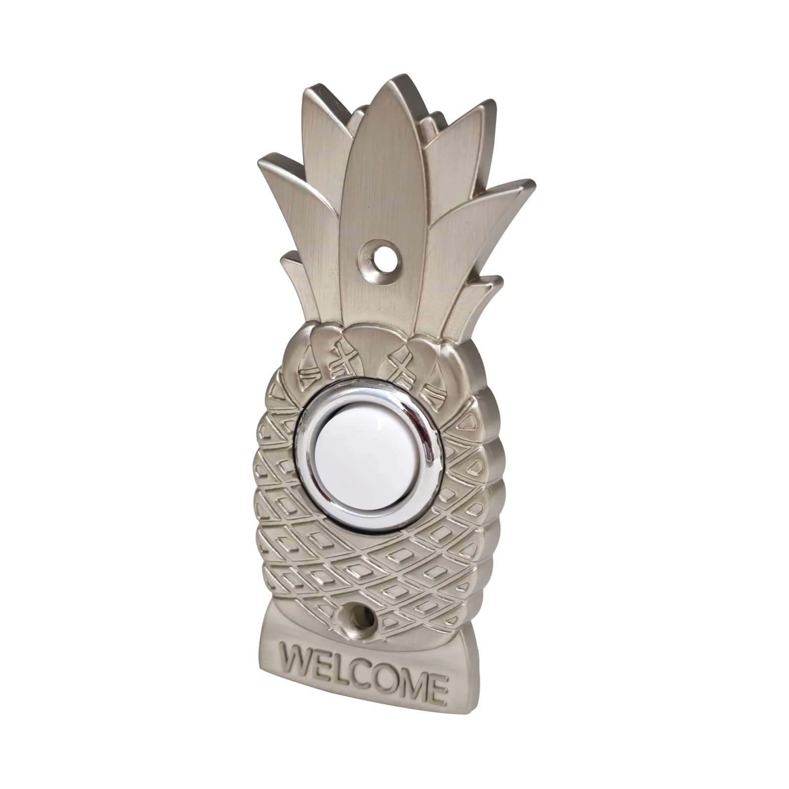 Pineapple Welcome Zinc Alloy Wired Doorbell Push Button | Decorative Hardwired Doorbell Button | Available in Silver & Gold | DC1670 / DC1673,MY SHOP,Pineapple Welcome Zinc Alloy Wired Doorbell Push Button | Decorative Hardwired Doorbell Button | Available in Silver & Gold | DC1670 / DC1673