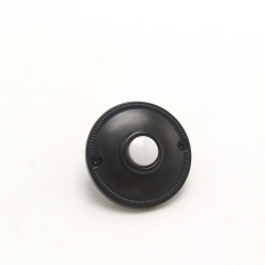 Decorative Zinc Alloy Round Wired Doorbell Push Button | Black & Antique Brass Finish | Beaded Circular Design | DC1818,decometalplastic,Decorative Zinc Alloy Round Wired Doorbell Push Button | Black & Antique Brass Finish | Beaded Circular Design | DC1818