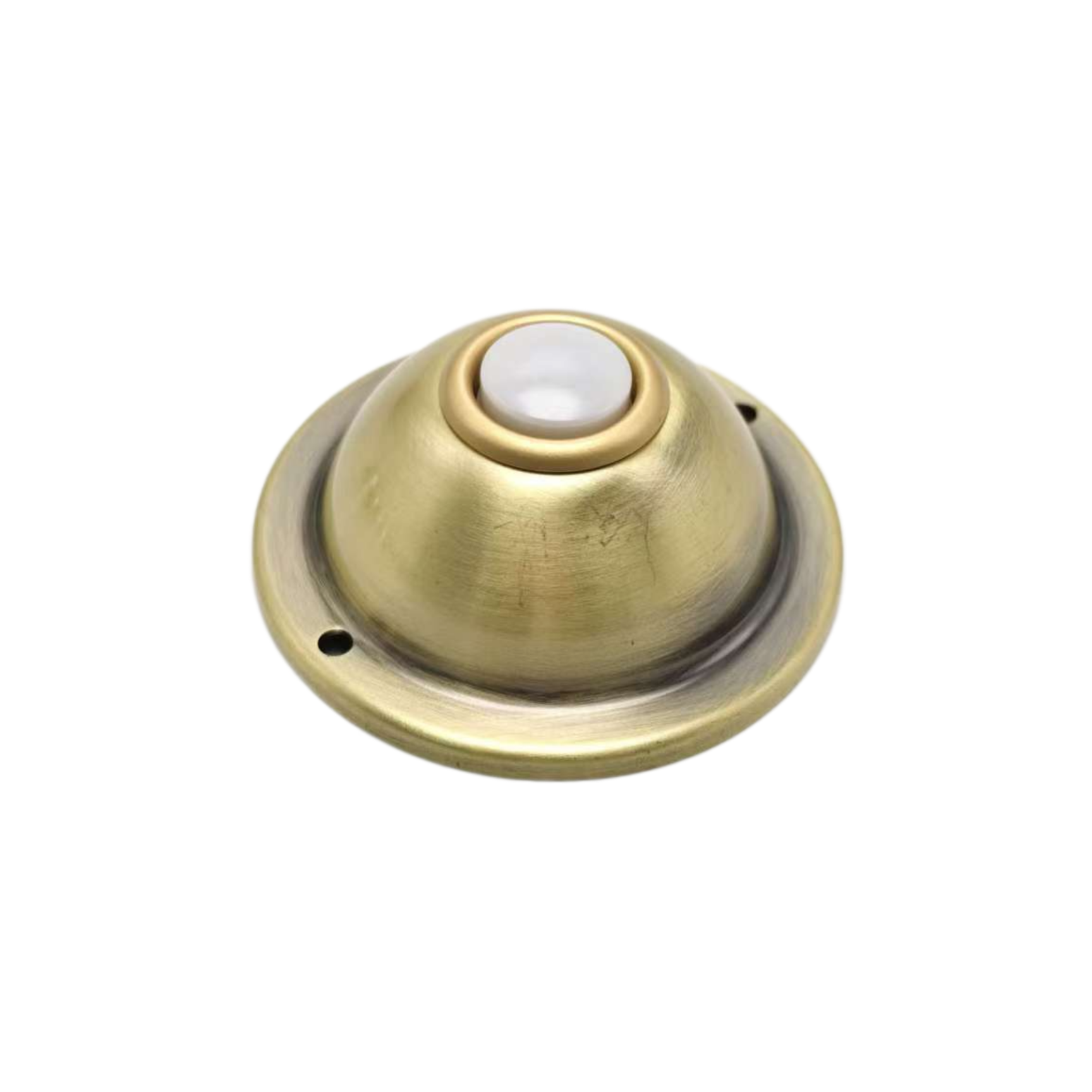 Industrial Iron Round Wired Doorbell Push Button | Dome Design Doorbell Button | Antique Brass, White, Pink & Grey Finish | DC1608,decometalplastic,Industrial Iron Round Wired Doorbell Push Button | Dome Design Doorbell Button | Antique Brass, White, Pink & Grey Finish | DC1608