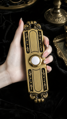 Premium Solid Brass Wired Doorbell Push Button | Antique Bronze Finish | Stately Extra-Long Architectural Design | DC1663,decometalplastic,Premium Solid Brass Wired Doorbell Push Button | Antique Bronze Finish | Stately Extra-Long Architectural Design | DC1663