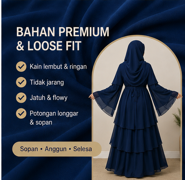 Modern Muslim Abaya + Tibra Headscarf | Long, full-coverage design | Warm and comfortable fabric | Perfect for Eid, prayers, and various occasions