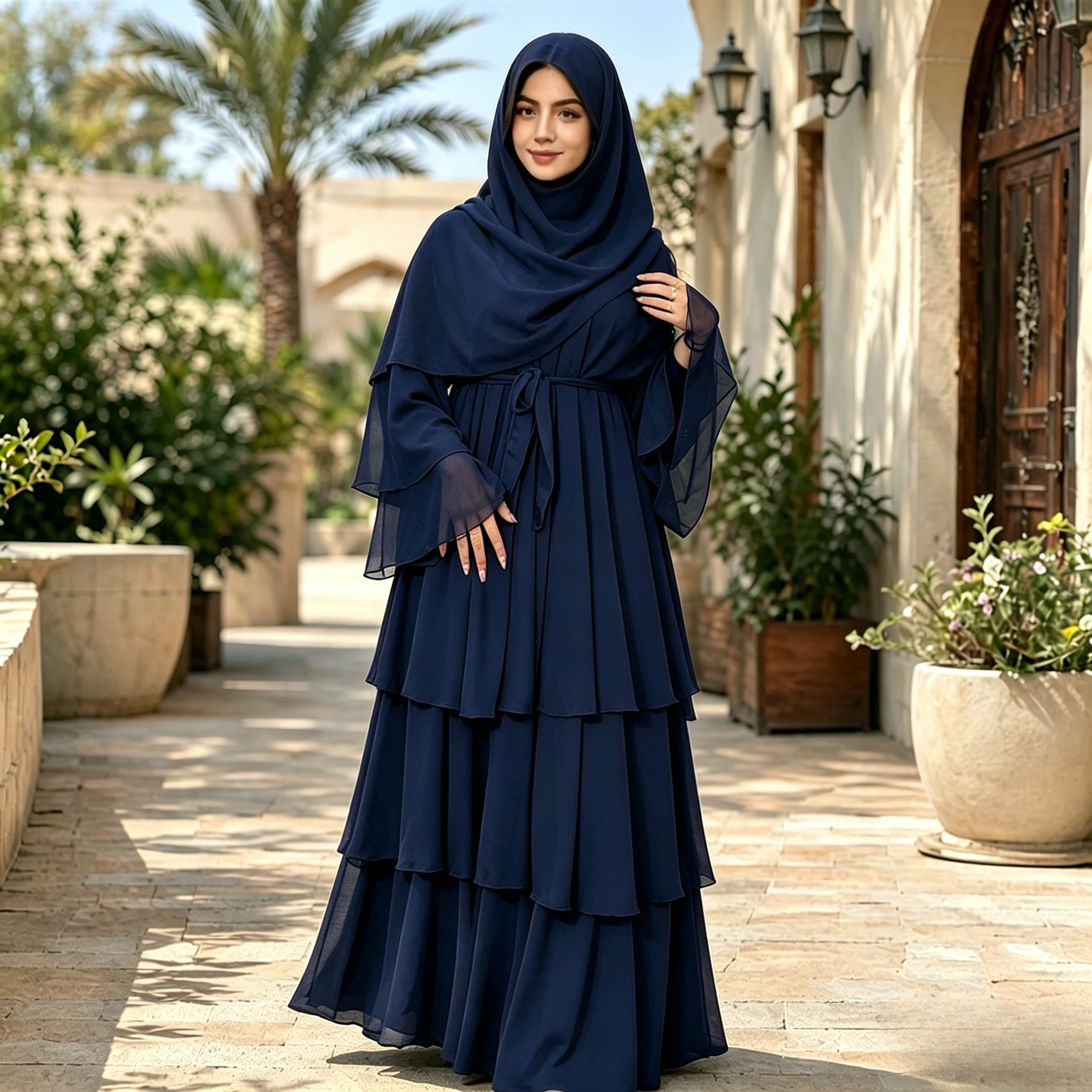 Modern Muslim Abaya + Tibra Headscarf | Long, full-coverage design | Warm and comfortable fabric | Perfect for Eid, prayers, and various occasions