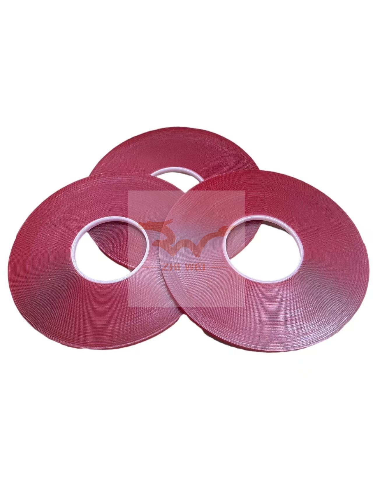 Transparent acrylic foam with red film