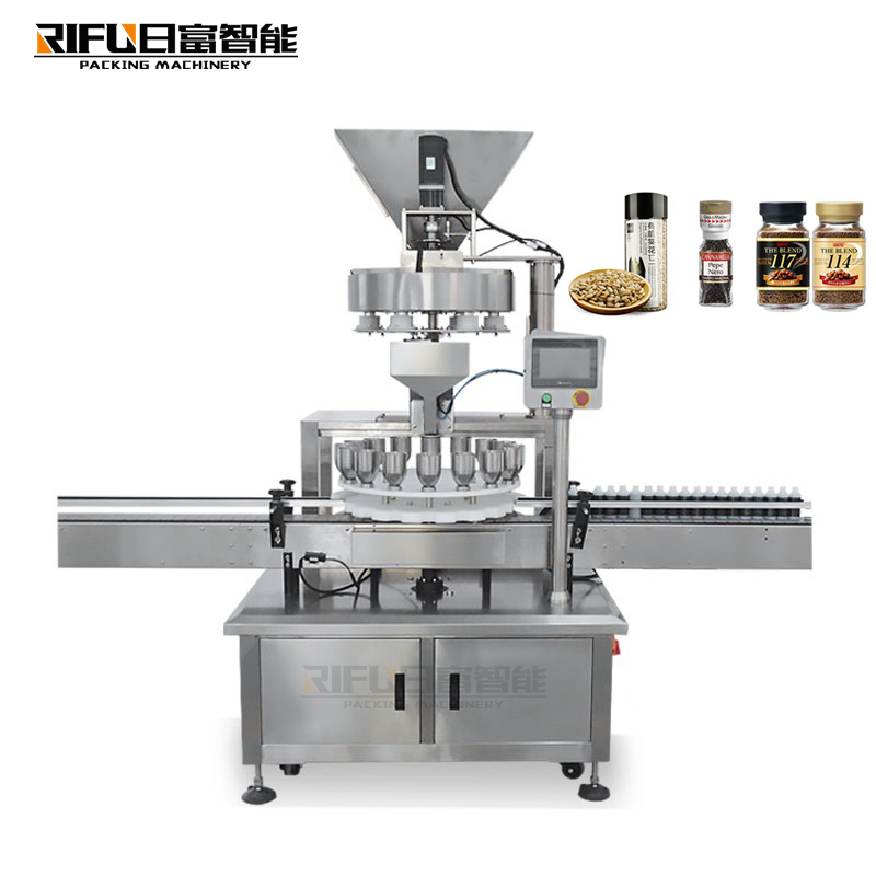 Automatic Tea Powder Coffee Nuts weighing filling small bottle packing machine granular multifunction can jar filling machine