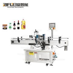 Automatic Flat Surface Desktop Sticker Labeling Machines For Square Bottle Caps Paper Box