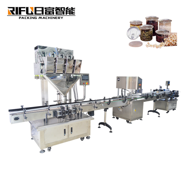 Granule biscuits nuts salt sugar bottle filling capping production line