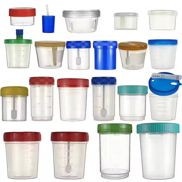 Urine Collection Sample Cup Sterile Specimen Bottle Container Sorting Feeding Capping Packaging Line