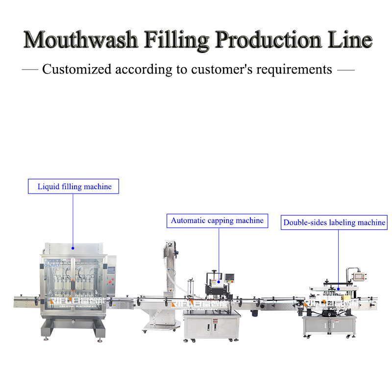 Automatic Mouthwash Liquid Filling Capping Labeling Production Line Bottle Packaging Line