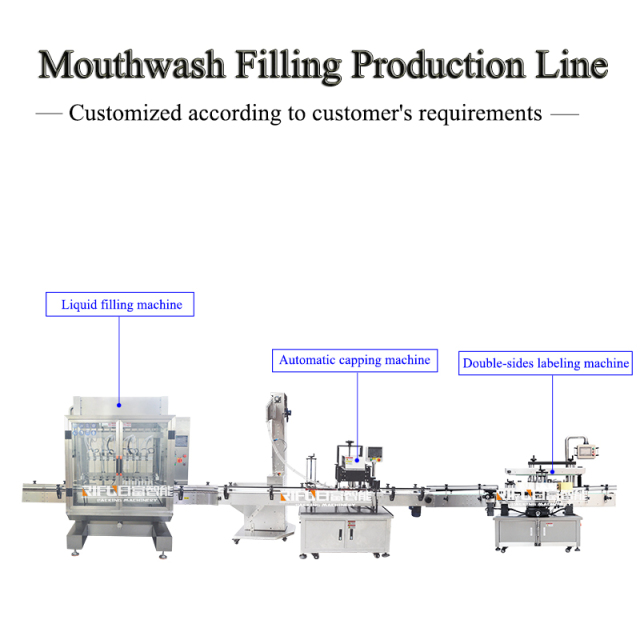 Automatic Mouthwash Liquid Filling Capping Labeling Production Line Bottle Packaging Line