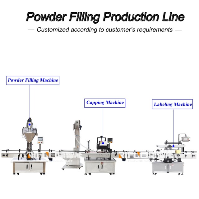 Automatic Bleaching Powder Filling Capping Labeling Production Line