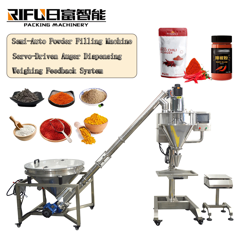 Semi automatic powder filling machine for milk talcum powder flour coffee