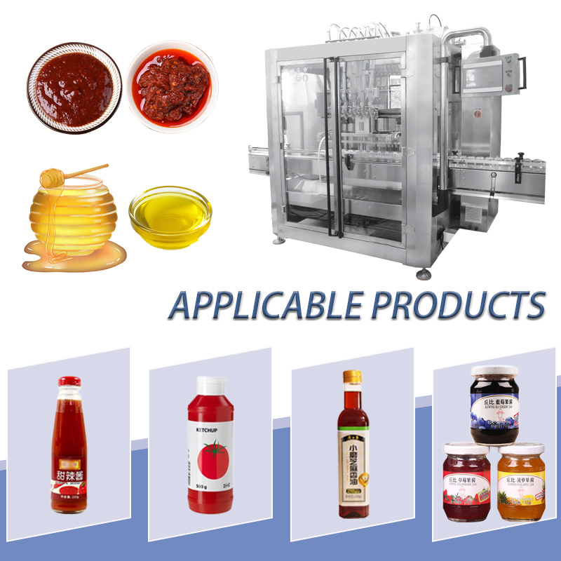 Automatic 2 4 6 8 10 12 Heads Tracking Piston Filling Machine for Honey Sauce Ketchup
