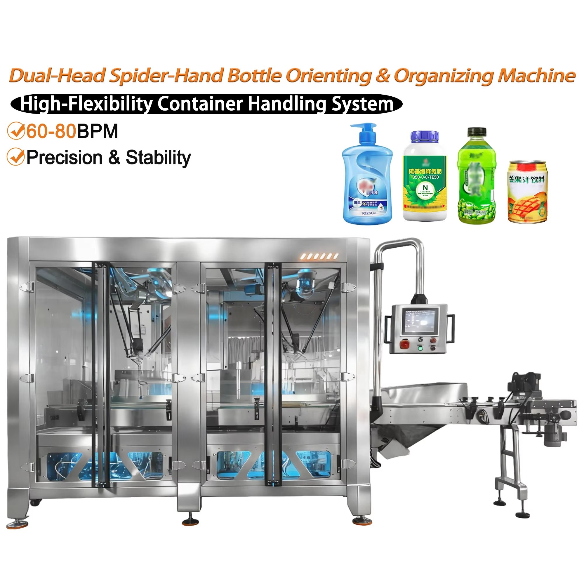 Automatic 2-Axis Delta Robot Case Packer for Beverage & Cosmetic Lines