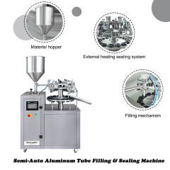 Semi-Automatic Aluminum Tube Filling and Sealing Machine | High Precision Tube Filler Sealer for Cosmetic Pharmaceutical