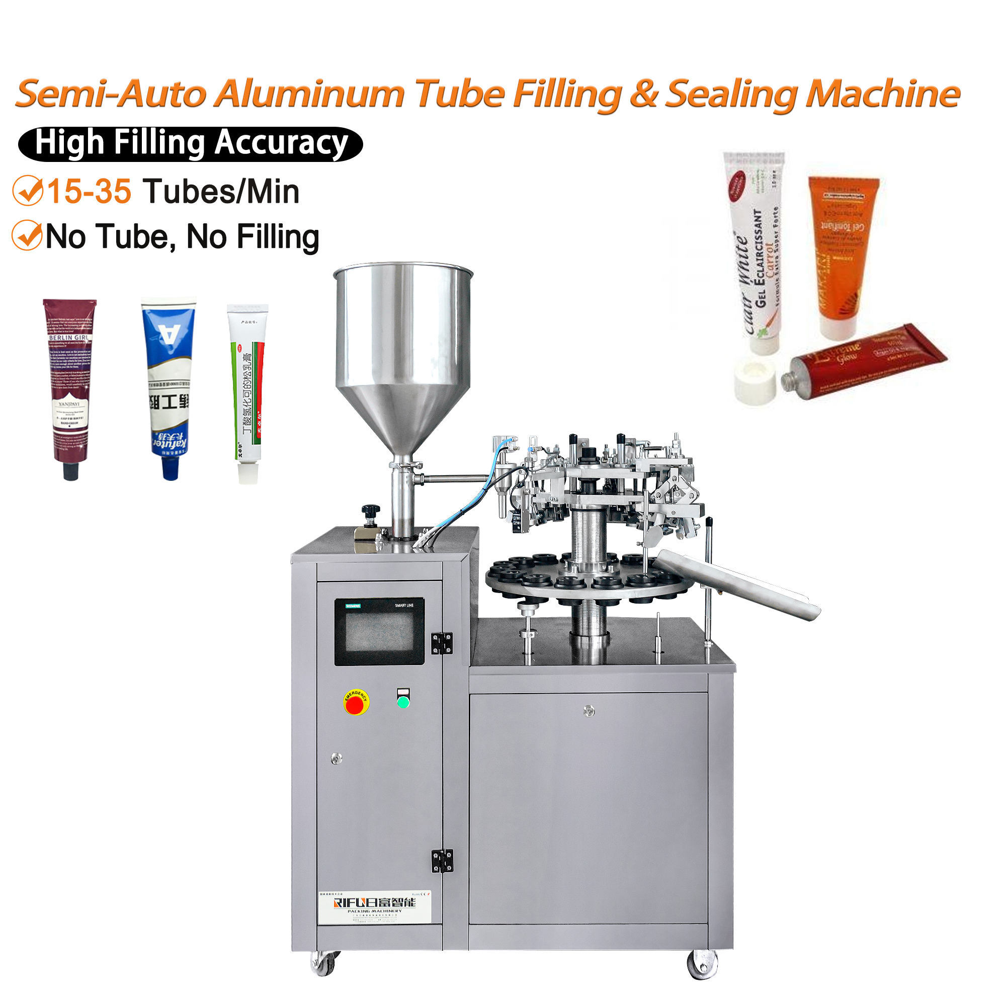Semi-Automatic Aluminum Tube Filling and Sealing Machine | High Precision Tube Filler Sealer for Cosmetic Pharmaceutical