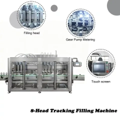 8-Head Tracking Filling Machine for Edible Oil & Viscous Liquids