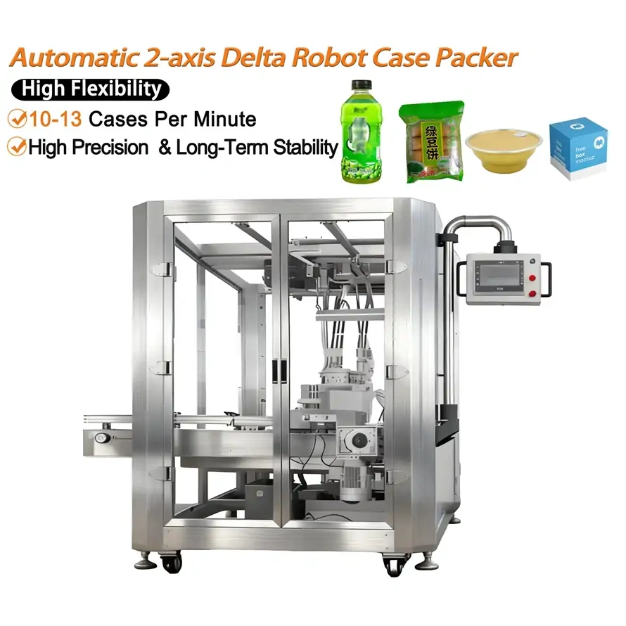 Automatic 2-Axis Delta Robot Case Packer | High-Speed, Flexible Robotic Carton Packing Solution