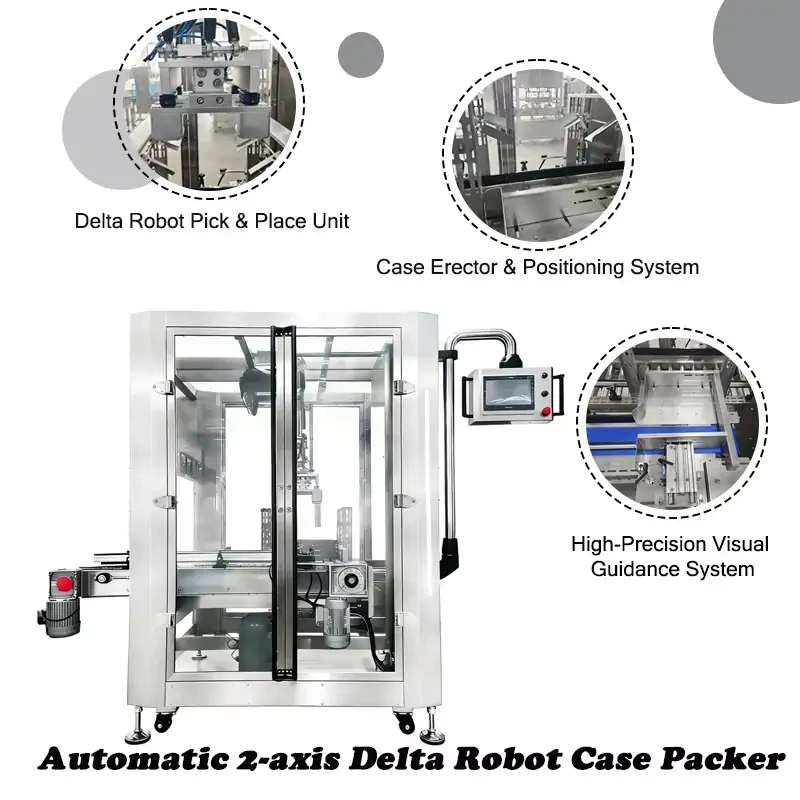 Automatic 2-Axis Delta Robot Case Packer | High-Speed, Flexible Robotic Carton Packing Solution