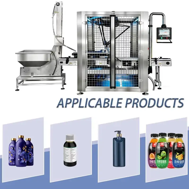 Automatic Delta Robot Capping Machine | Vision Guided Bottle Capper with Precise Torque Control