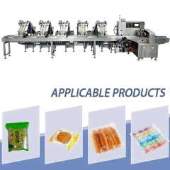 Automatic Pillow Bag Packing Machine with Full Inclined Feeding Conveyor Line