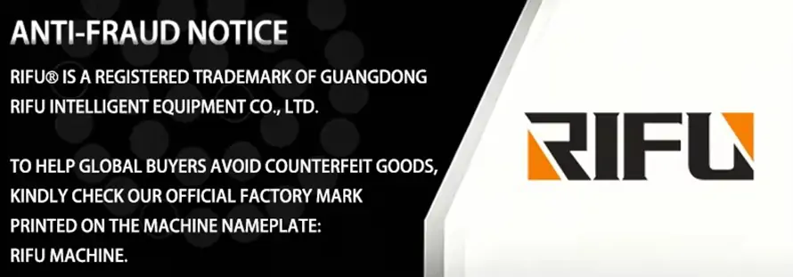 RIFU registered trademark anti-fraud notice, remind overseas purchasers to identify authentic RIFU intelligent equipment packaging machines and avoid counterfeit products