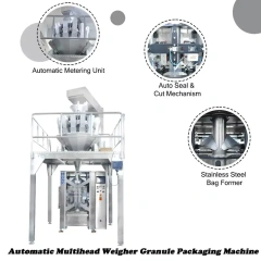 Automatic Multihead Weigher Granule Packaging Machine | High Precision Bag Packing Equipment