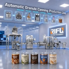 Automatic Granule Tin Can Packaging Production Line | Weighing Filling Sealing Capping Laser Coding For Nuts Oatmeal Pet Food