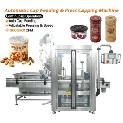 Automatic Cap Feeding Press Capping Machine | Tin Can Plastic Jar Capper