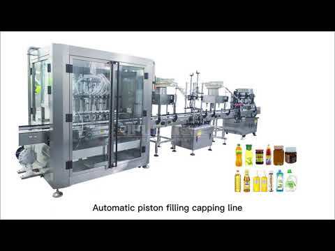 Automatic Piston Filling Capping Production Line | Viscous Liquid Bottling