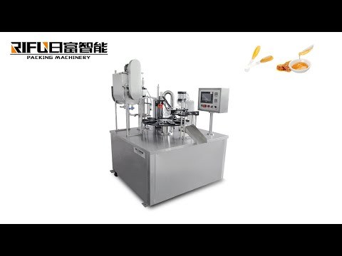 Automatic Rotary Honey Spoon Filling Sealing Machine | 7g 10g 15g Plastic Cup
