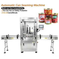 Automatic can seaming machine, stainless steel industrial tin can sealer for food canning production