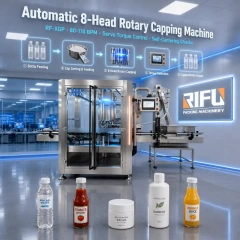 Automatic 8‑Head Rotary Capping Machine | Automatic Bottle Screw Capper