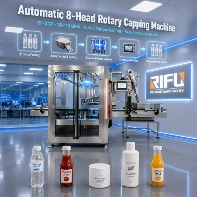 Automatic 8‑Head Rotary Capping Machine | Automatic Bottle Screw Capper