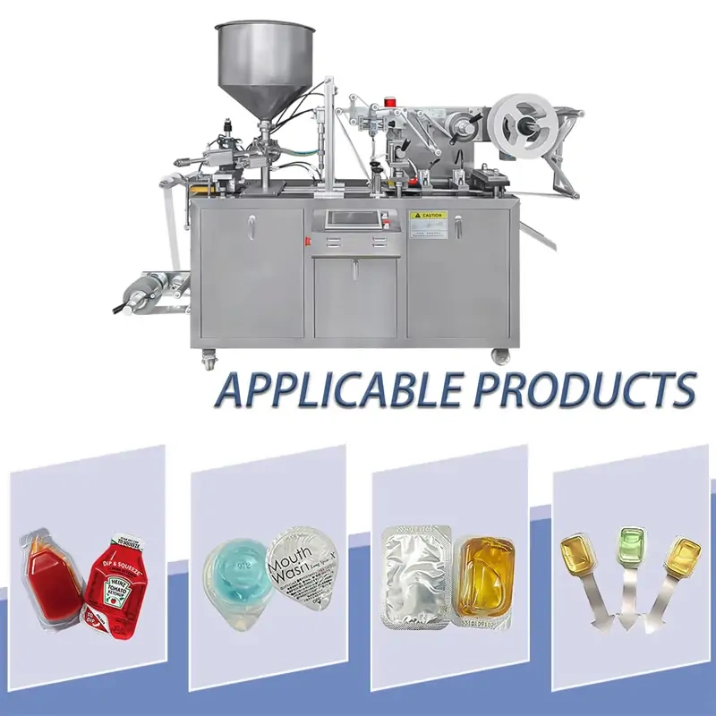 Alu‑plastic blister packaging machine, applicable for various liquid and paste finished products samples