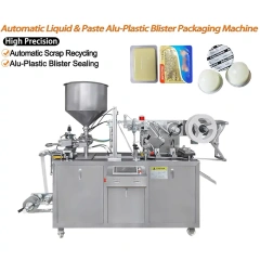 Automatic liquid and paste alu‑plastic blister packaging machine with finished blister samples