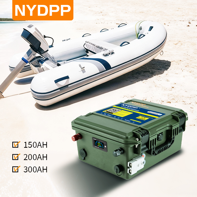 12V LiFePO4 batterie 150AH 200AH 300AH, 12.8v fer phosphate batterie au lithium est livré avec un chargeur 20A.