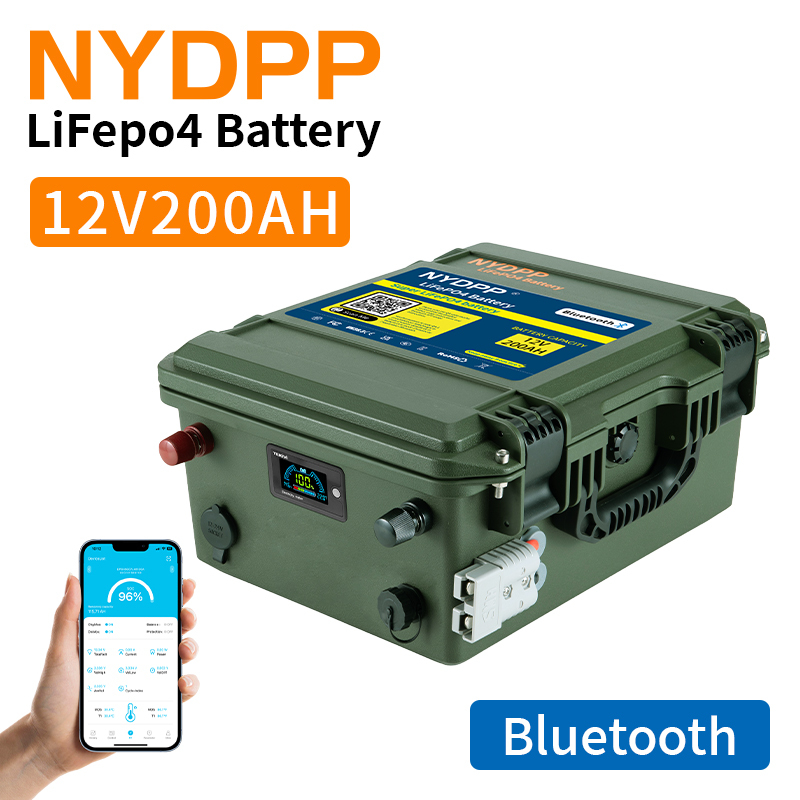 12V LiFePO4 batterie 150AH 200AH 300AH, 12.8v fer phosphate batterie au lithium est livré avec un chargeur 20A.