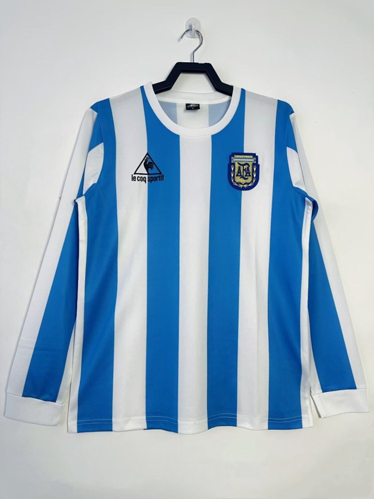 1986 season Argentina away Long sleeved retro Fan version