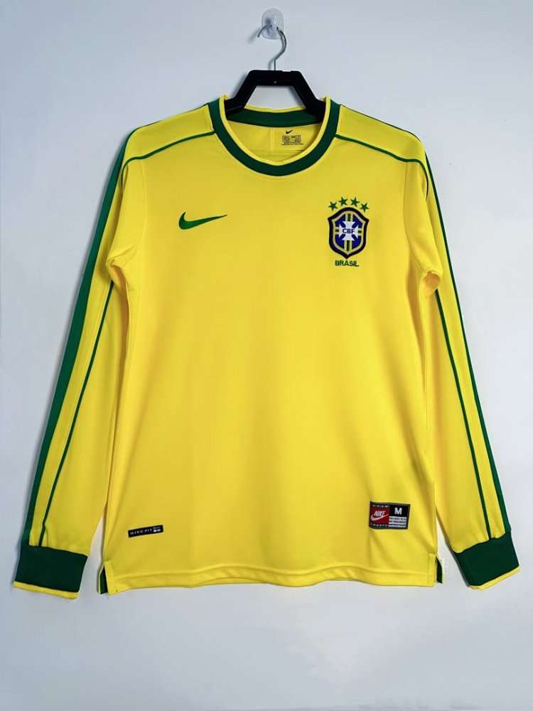 1998 season Brazil home Long sleeved retro Fan version