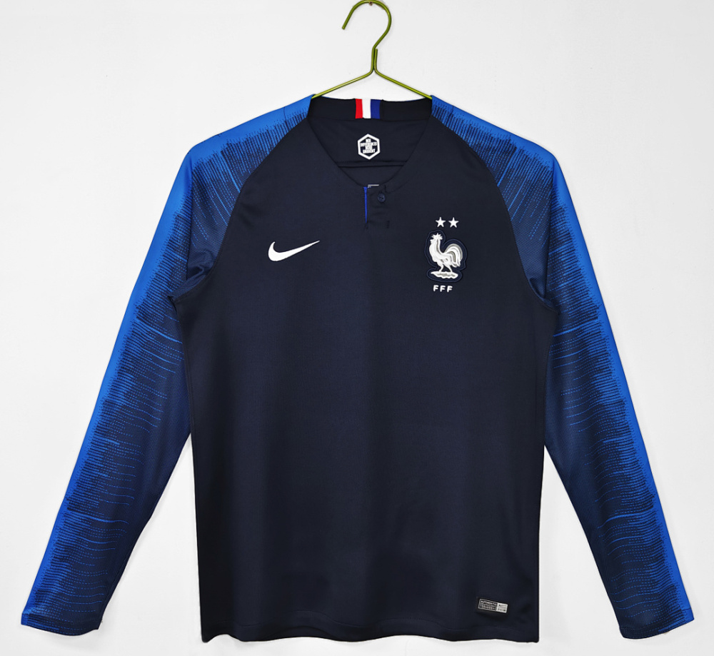2018 season France home Long sleeved retro Fan version