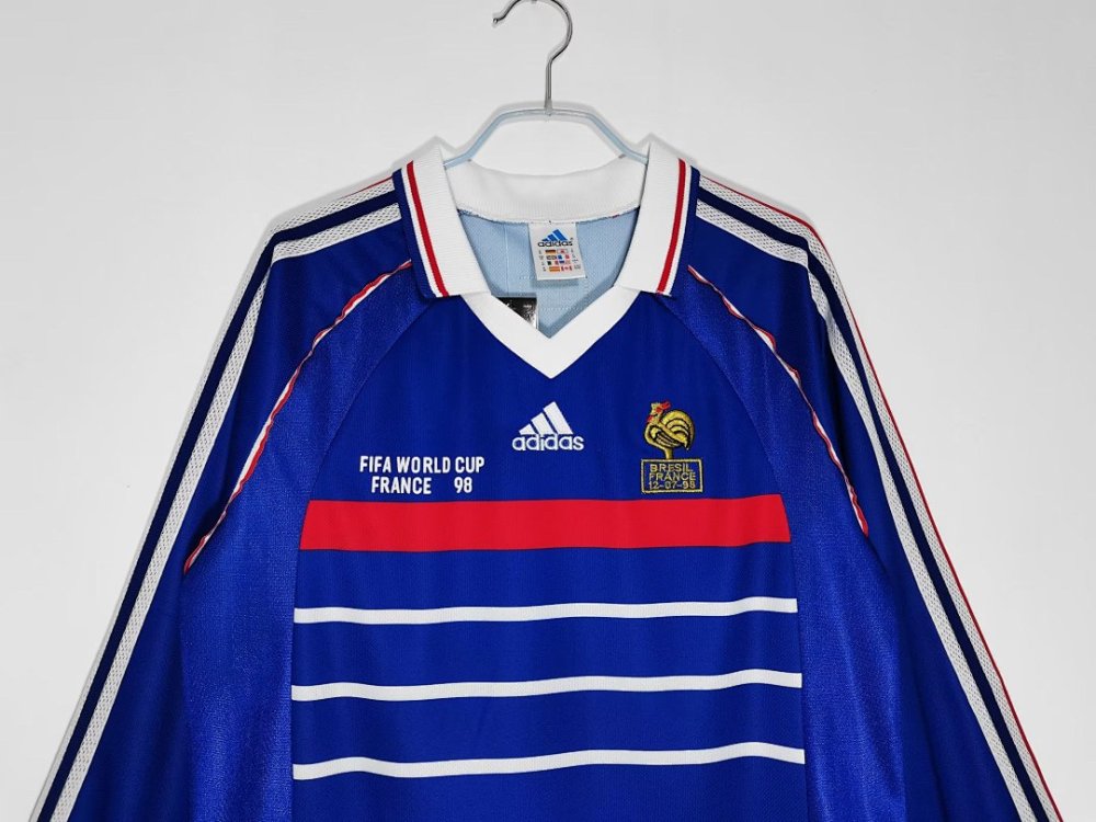 1998 season France home Long sleeved retro Fan version