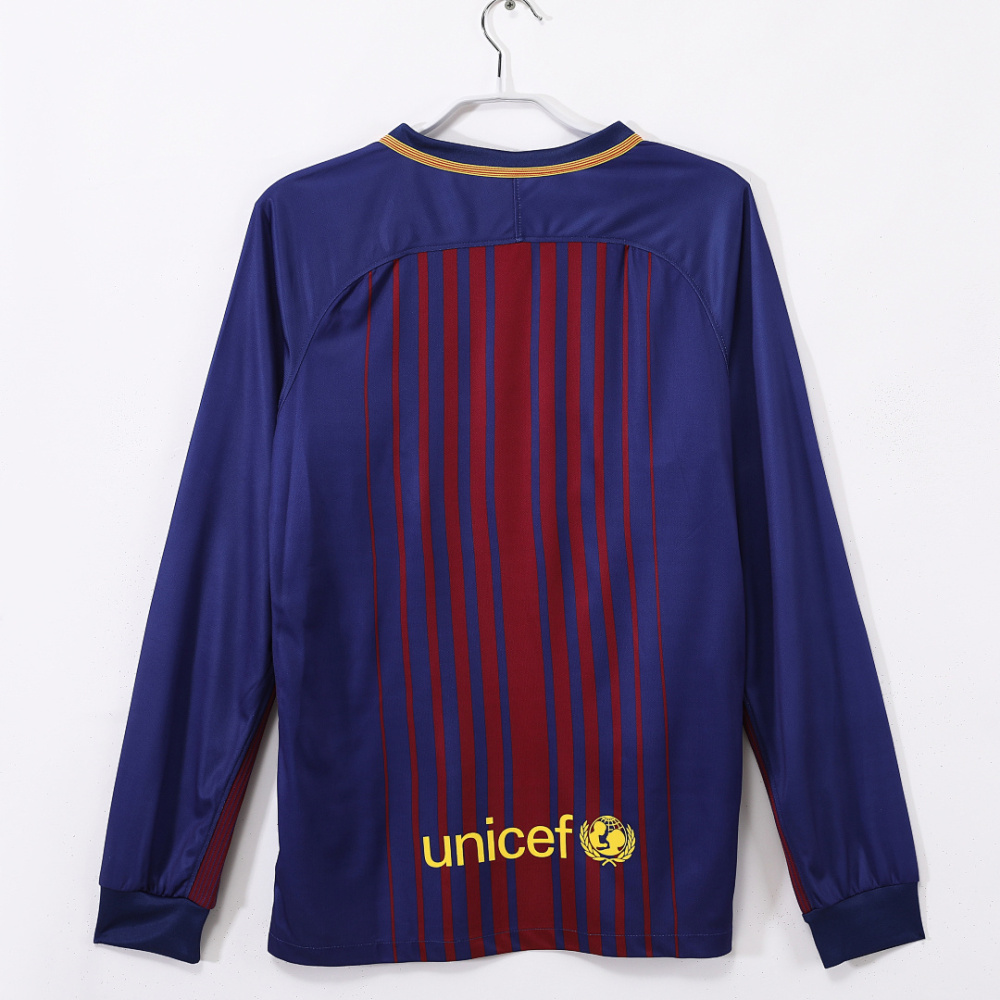 2017/18 season  Barcelona home Long sleeved retro Fan version