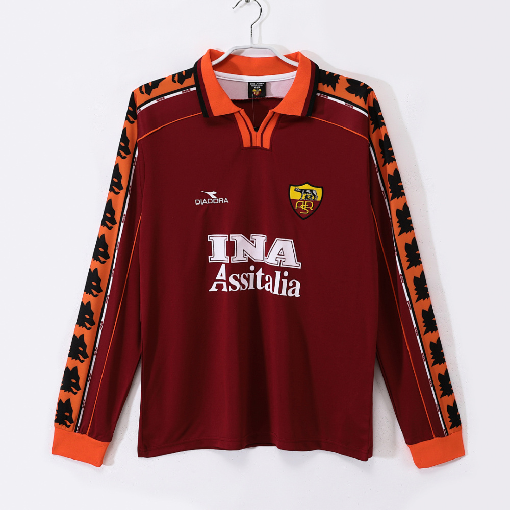 1998/99 season Roma home Long sleeved retro Fan version