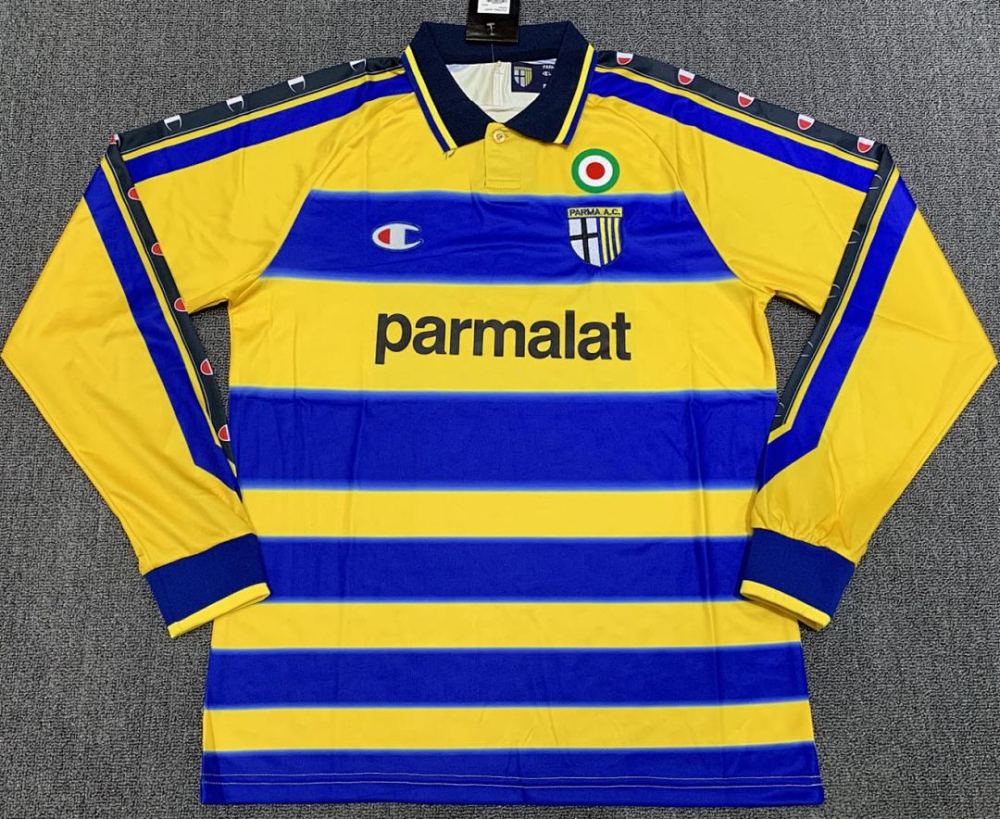 1999/00 season Parma home Long sleeved retro Fan version