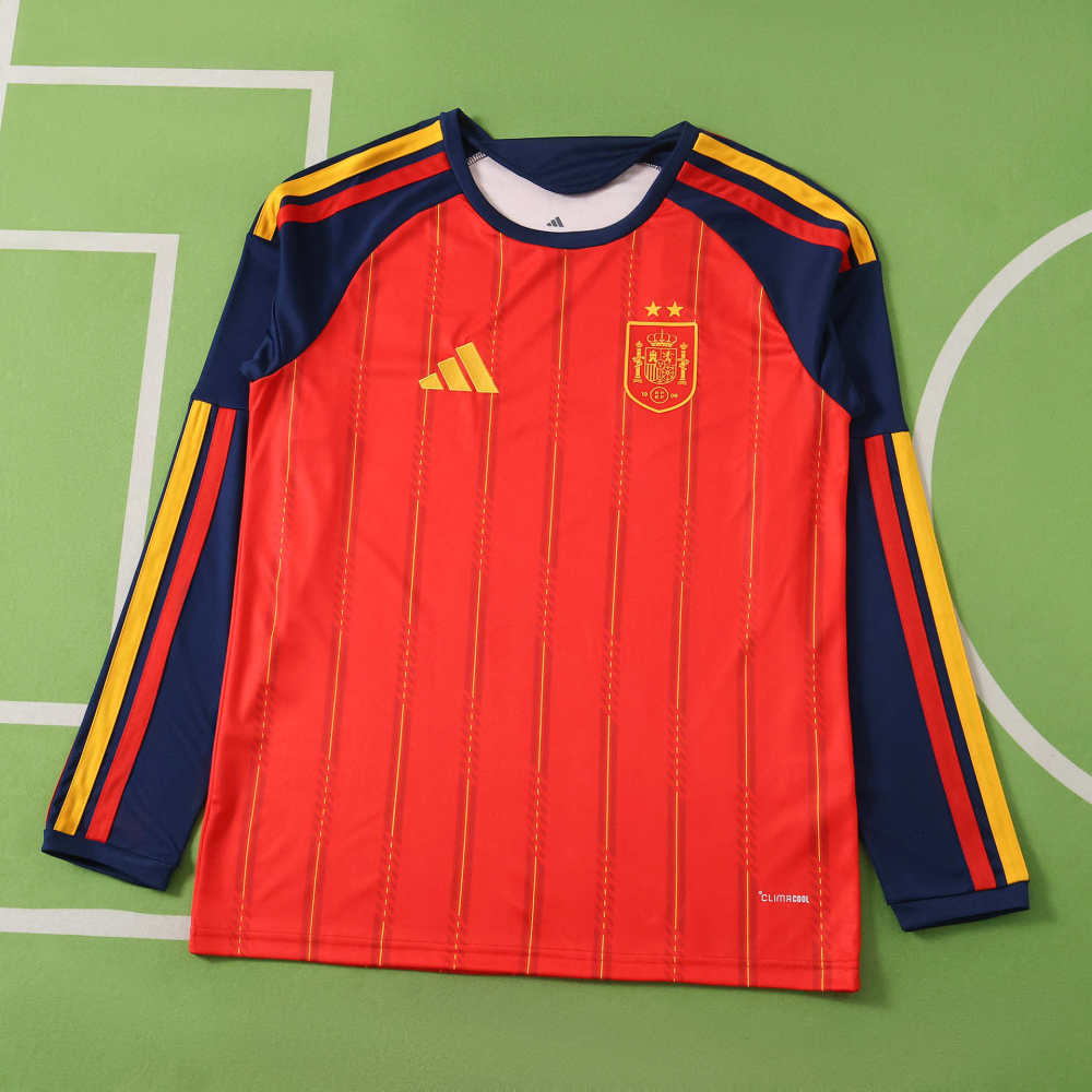 2026 FIFA World Cup Spain home Long sleeve Fan version two star