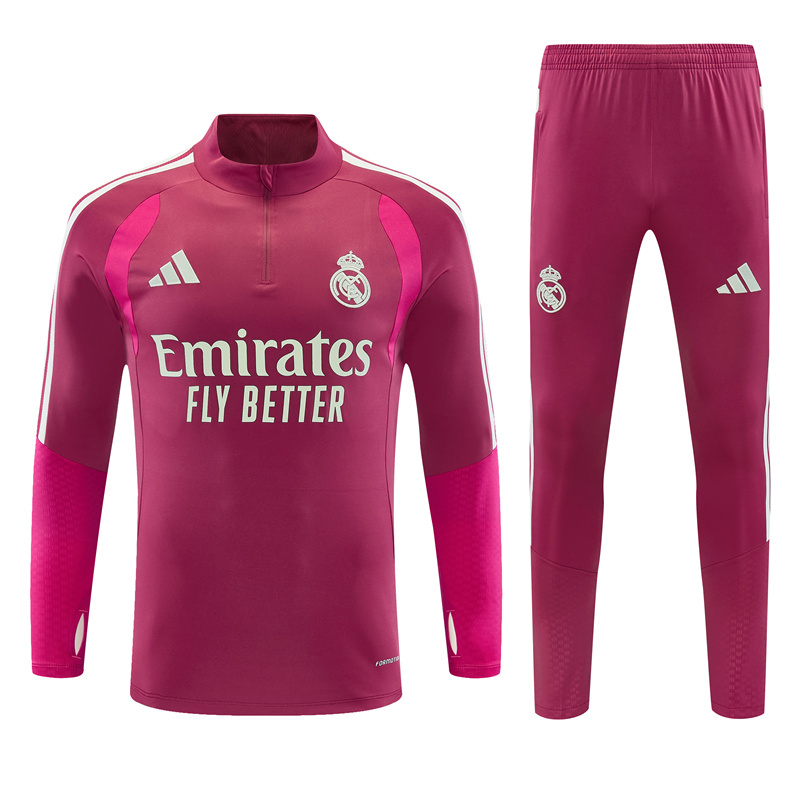 2026 season Real Madrid half zip training suit set