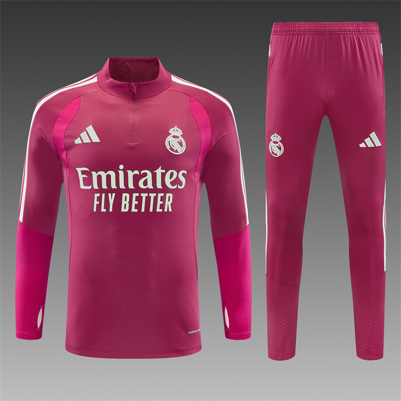 2026 season Real Madrid half zip training suit set
