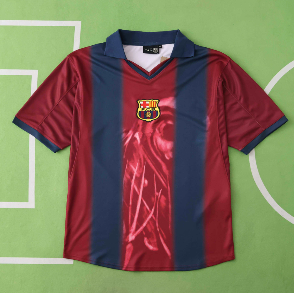 CJ X FC BARCELONA RETRO 2000/01 HOME SKELETON JERSEY