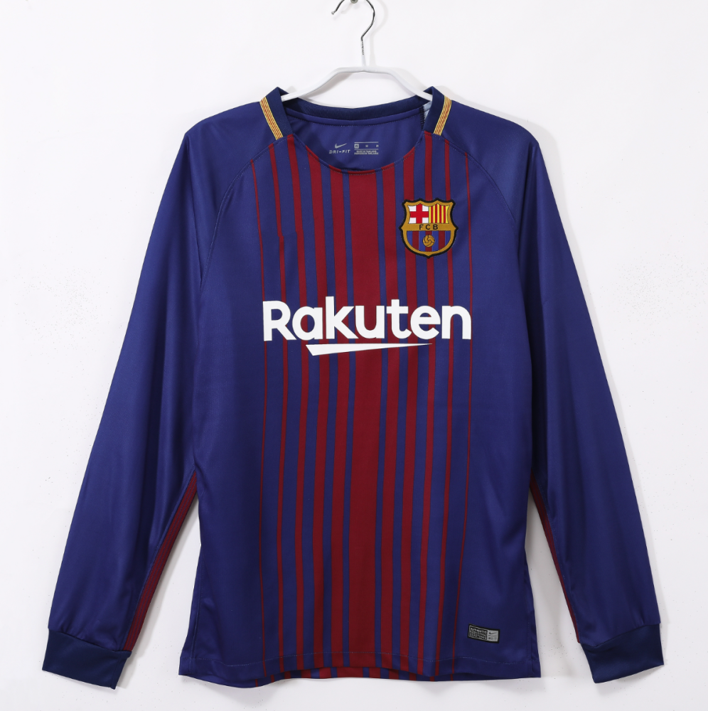 2017/18 season  Barcelona home Long sleeved retro Fan version
