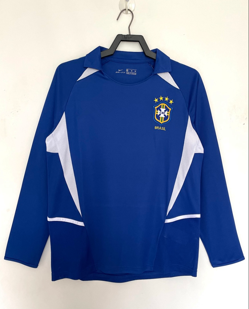 2002 season Brazil away Long sleeved retro Fan version